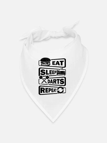 Dart,Darts,Eat Sleep Darts Repeat - Bandana Dreieckstuch - Weiß