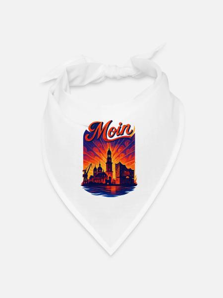 Hamburg Moin Stadt Silhouette Pracht Elbe Geschenk - Bandana Dreieckstuch - Weiß