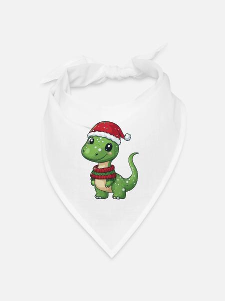Dinosaurier brontosaurus Weihnachten Xmas - Bandana Dreieckstuch - Weiß