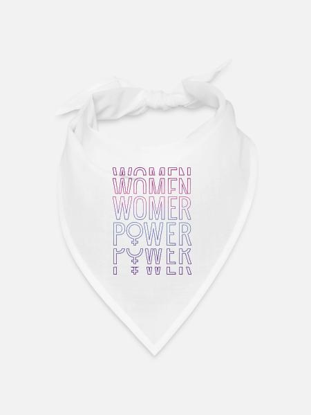 Women Power Feminismus Typografie Design - Bandana Dreieckstuch - Weiß