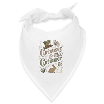 Alice Immer Neugieriger ("Curiouser") - Bandana Dreieckstuch - Weiß - Vorne