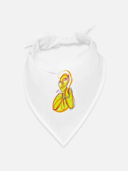 Bogos gelb - Bandana Dreieckstuch - Weiß