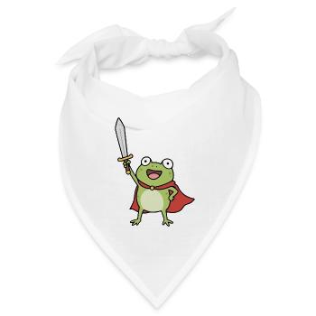 Frosch Ritter Umhang Schwert - Bandana Dreieckstuch - Weiß - Vorne