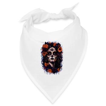 Hexen – Mexikanische Catrina - Bandana Dreieckstuch - Weiß - Vorne