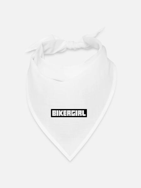 Bikergirl Biker Girl Frau Bikerin Bike Mädchen - Bandana Dreieckstuch - Weiß