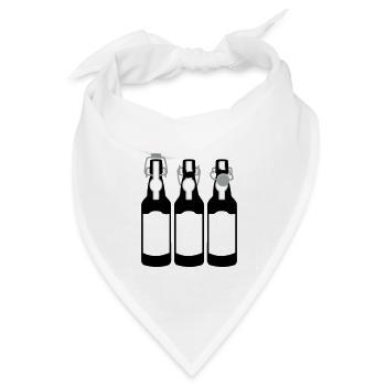 3 Bierflaschen / 3 beer bottles (c, 3c) - Bandana Dreieckstuch - Weiß - Vorne