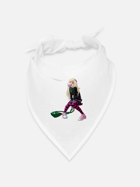 manga girl - Bandana Dreieckstuch - Weiß