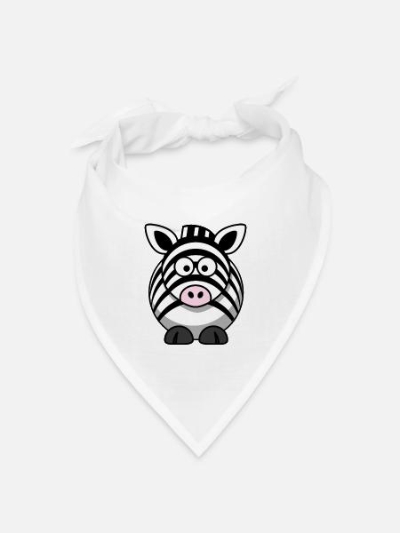 Zebra Cartoon - Bandana Dreieckstuch - Weiß
