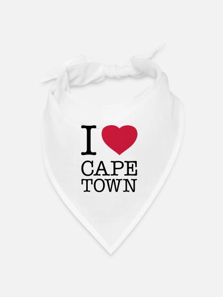 I LOVE CAPE TOWN Kapstadt - Bandana Dreieckstuch - Weiß
