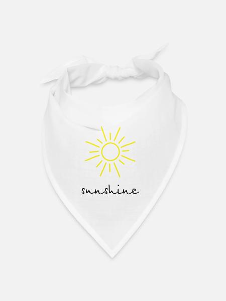 sunshine Sonne - Bandana Dreieckstuch - Weiß