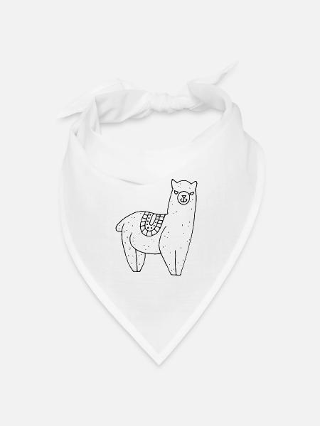 Alpaka mit Decke - Bandana Dreieckstuch - Weiß