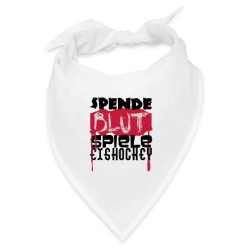 Spende Blut - Spiel Eishockey - Bandana Dreieckstuch - Weiß - Vorne