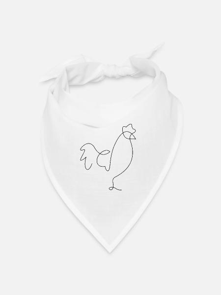 Hahn - Bandana Dreieckstuch - Weiß
