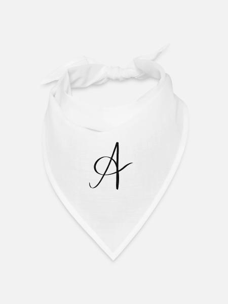 Buchstabe A - Bandana Dreieckstuch - Weiß