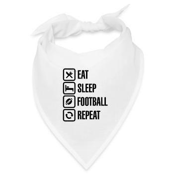 Eat Sleep American Football Repeat - Bandana Dreieckstuch - Weiß - Vorne
