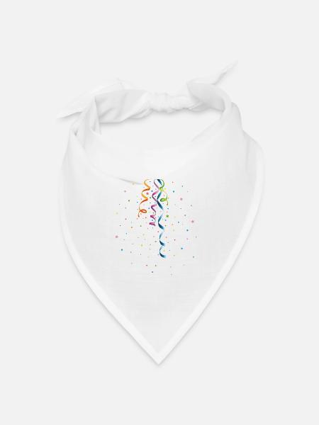 Konfetti und Luftschlangen buntes Party-Design - Bandana Dreieckstuch - Weiß