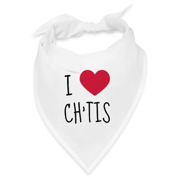 Ch'ti / Nord / Chti / Ch'ti mi / Nordiste - Bandana Dreieckstuch - Weiß - Vorne