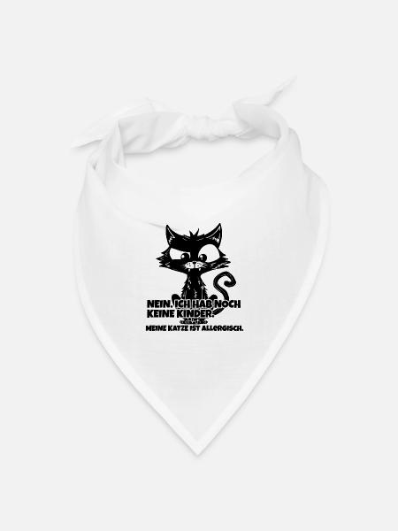 Süßes Kätzchen "Allergisch" Katze - Bandana Dreieckstuch - Weiß