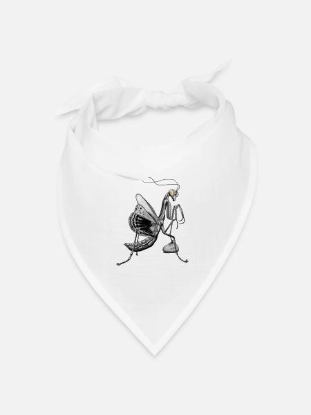 Gottesanbeterin - Bandana Dreieckstuch - Weiß