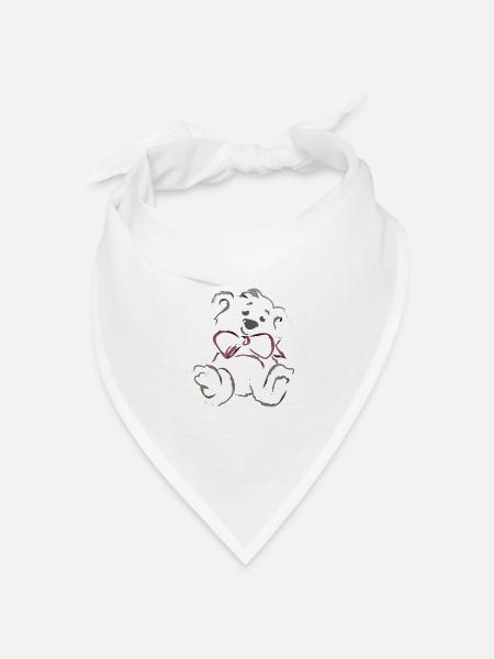 Süßer Teddybär  - Bandana Dreieckstuch - Weiß