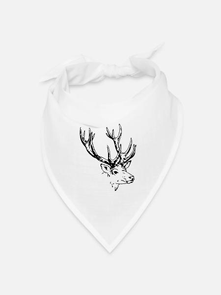 hirsch - Bandana Dreieckstuch - Weiß