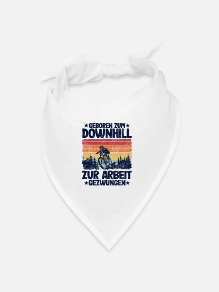 Downhill Geschenk Vatertag Papa Lustig MTB Spruch - Bandana Dreieckstuch - Weiß