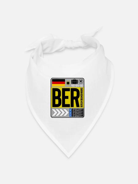 flughafen Berlin - Bandana Dreieckstuch - Weiß