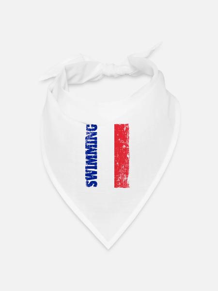 Schwimmen Schwimmer Flagge Fahne Frankreich France - Bandana Dreieckstuch - Weiß