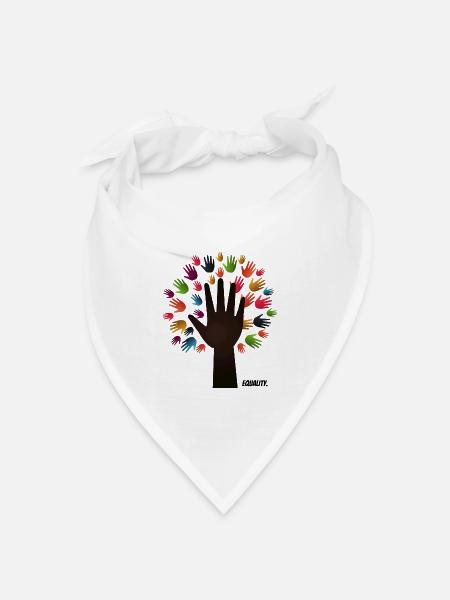 Bunter Baum - Gleichheit und Vielfalt - Bandana Dreieckstuch - Weiß