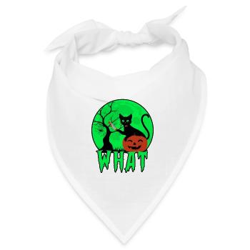 Welche Katze mit Messer, gruselige Katze mit Messer Halloween - Bandana Dreieckstuch - Weiß - Vorne
