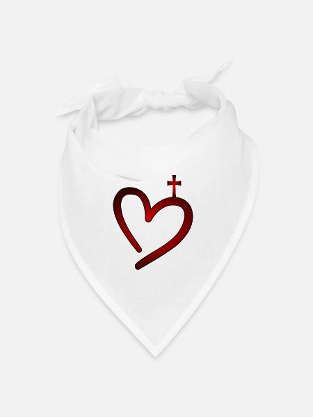 Christlicher Glaube - KREUZ - Bandana Dreieckstuch - Weiß