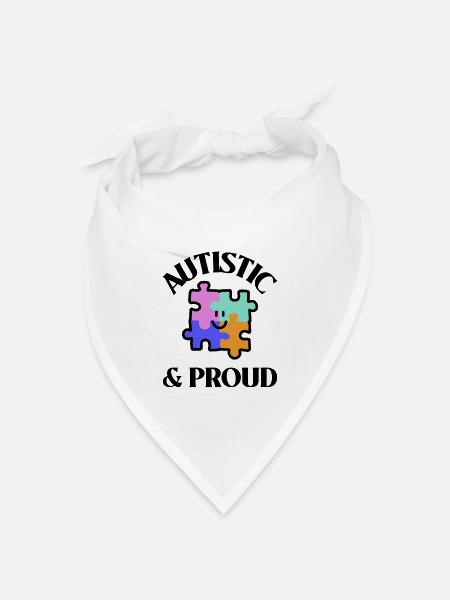 Autistic & Proud - Bandana Dreieckstuch - Weiß