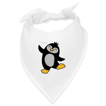 Glücklicher süßer Pinguin tanzt - Bandana Dreieckstuch - Weiß - Vorne