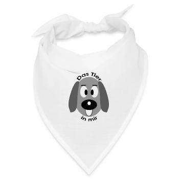 das tier in mir - Bandana Dreieckstuch - Weiß - Vorne