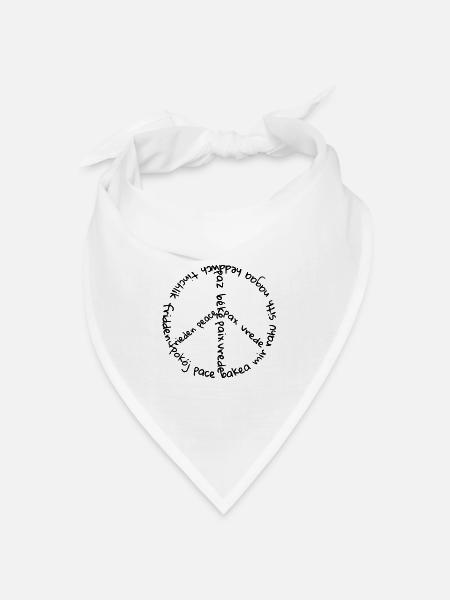 frieden - Bandana Dreieckstuch - Weiß