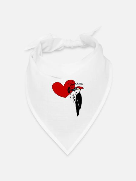 Woodpecker - Bandana Dreieckstuch - Weiß