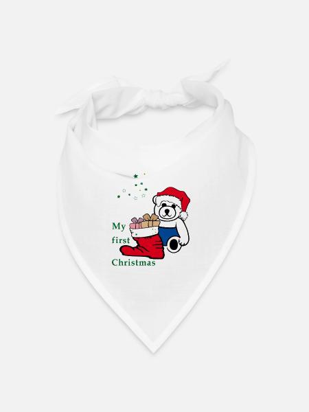 my first christmas - Bandana Dreieckstuch - Weiß