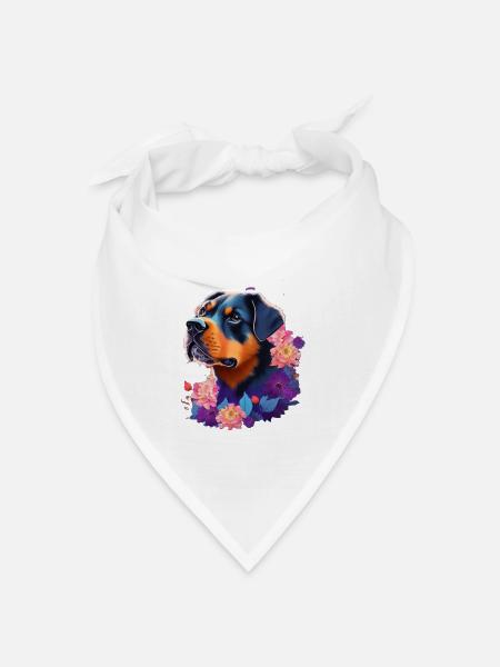 Rottweiler - Bandana Dreieckstuch - Weiß
