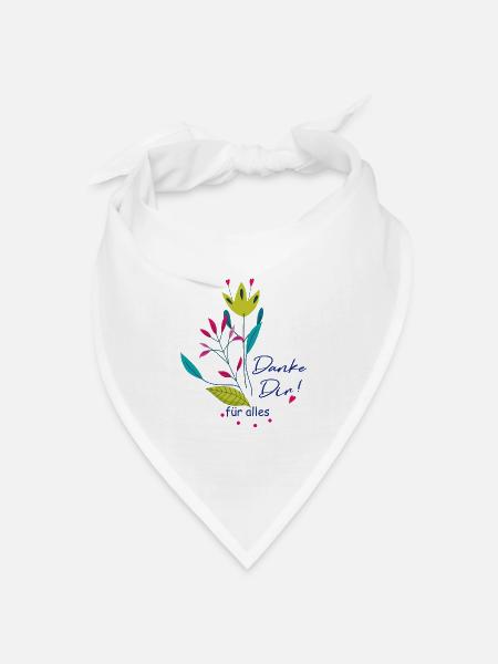 Danke Dir für alles - Bandana Dreieckstuch - Weiß
