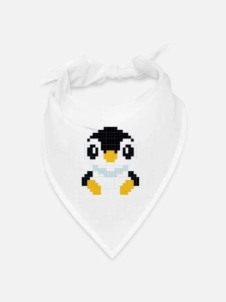 Ein pixeliger Pinguin - Bandana Dreieckstuch - Weiß