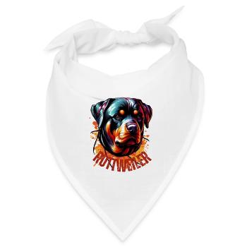 Rottweiler Graffiti Braun - Bandana Dreieckstuch - Weiß - Vorne