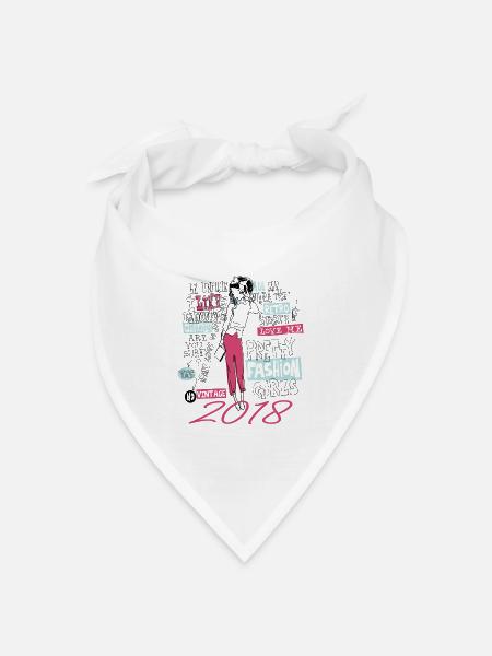Jahrgang 2018 Geburtstagsgeschenk 2018 Mädchen 2018 - Bandana Dreieckstuch - Weiß