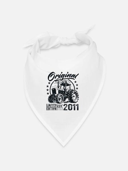 Original 2011 Jubiläum 2011 Farmer Traktor - Bandana Dreieckstuch - Weiß
