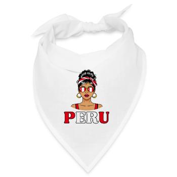 Peru Flagge Peruanische Frauen - Bandana Dreieckstuch - Weiß - Vorne