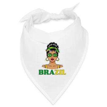 Brasilien Flagge Brasilianische Frauen - Bandana Dreieckstuch - Weiß - Vorne