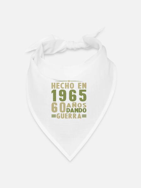 Hergestellt im Jahr 1965 60 Jahre altes Geburtstagsgeschenk - Bandana Dreieckstuch - Weiß