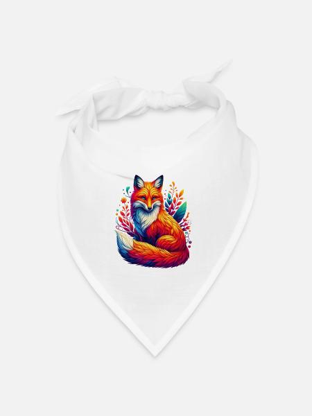 Fuchs - Bandana Dreieckstuch - Weiß