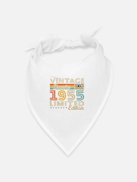 Vinatge 1955 Geburtstagsgeschenk - Bandana Dreieckstuch - Weiß