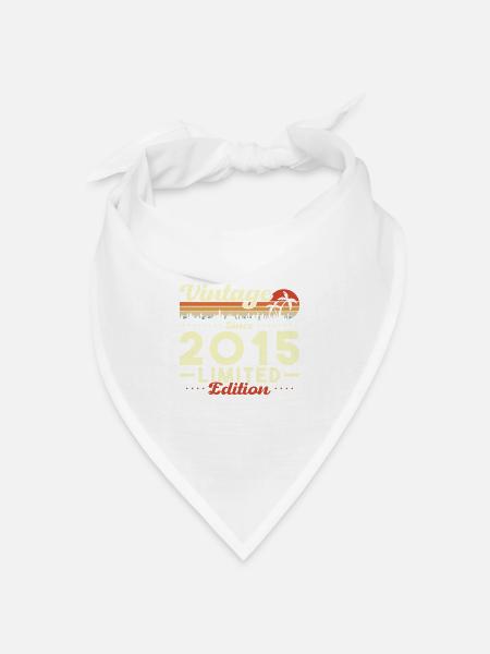 Original 2015 Vintage Retro Jubiläumsgeschenk - Bandana Dreieckstuch - Weiß