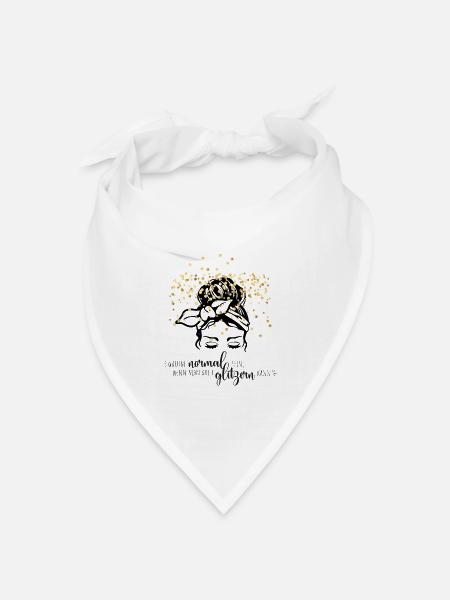 Glitzerkonfetti Spruch - Bandana Dreieckstuch - Weiß